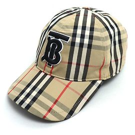 Burberry Check Baseball Cap Brown Beige