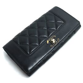 Chanel Matelasse Mademoiselle Long Wallet Black