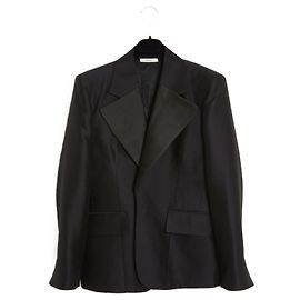 Céline 2016 Smoking Jacket FR42 Black Buttonless Bulky Jacket UK14 US12 Celine Black
