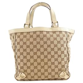 Gucci-Gucci GG Canvas Handbag-Beige,Cream