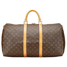 Louis Vuitton-Louis Vuitton Monogram Keepall 50 Boston Bag-Brown,Monogram