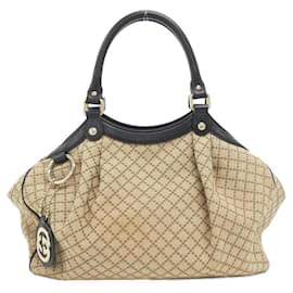Gucci-Gucci Sukey Handbag-Black,Beige