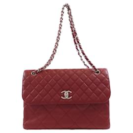 Chanel-Chanel 49272 Red Calfskin Shoulder Bag-Red