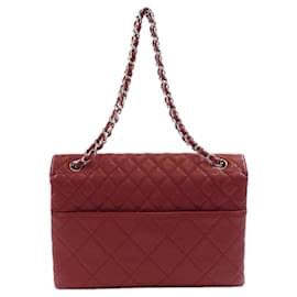 Chanel-Chanel 49272 Red Calfskin Shoulder Bag-Red