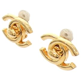 Chanel-Chanel 05804 Gold Stud Earrings-Golden