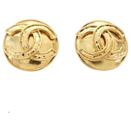 Chanel-Chanel 03178 Gold Clip Earrings-Golden