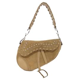 Christian Dior-Christian Dior Beige Suede Shoulder Bag-Beige