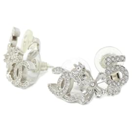 Chanel-Chanel ABA432 Silver Stud Earrings-Silvery