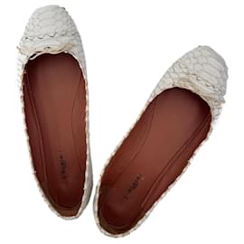 Alaïa-Python ballet flats-White