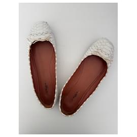 Alaïa-Python ballet flats-White
