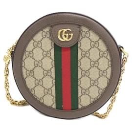 Gucci-Gucci Ophidia Shoulder Bag-Brown,Beige