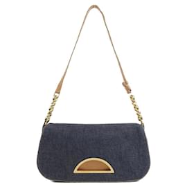 Christian Dior-Christian Dior Blue Denim Shoulder Bag-Blue