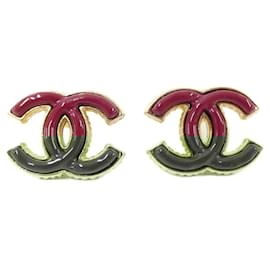 Chanel-Chanel ABB004 Bordeaux Stud Earrings-Dark red