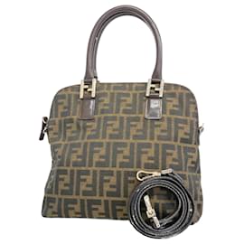 Fendi-Fendi Brown Zucca Handbag-Brown