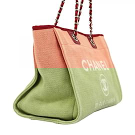 Chanel-Chanel Deauville Tote Bag-Pink,Dark red