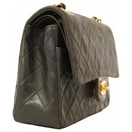 Chanel-Chanel Black Lambskin Shoulder Bag-Black
