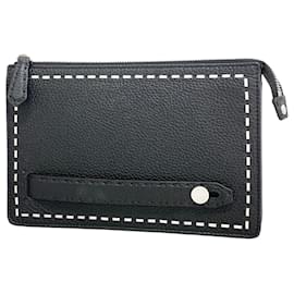 Fendi-Pochette en cuir noir Fendi-Noir