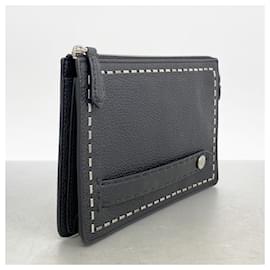 Fendi-Fendi Black Leather Clutch Bag-Black