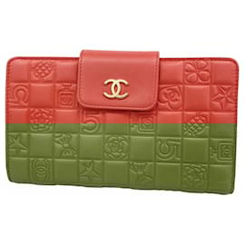 Chanel-Chanel Long Wallet in Red Lambskin-Red