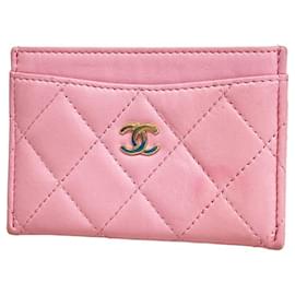Chanel-Chanel Pink Lambskin Card Case-Pink