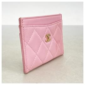 Chanel-Chanel Pink Lambskin Card Case-Pink