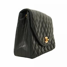 Chanel-Chanel Black Lambskin Shoulder Bag-Black