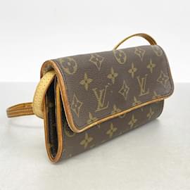 Louis Vuitton-Louis Vuitton Monogram Pochette Twin PM Shoulder Bag-Brown