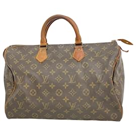 Louis Vuitton-Louis Vuitton Monogram Speedy 35 Handbag-Brown