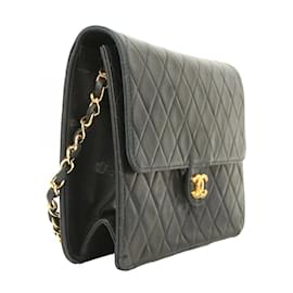 Chanel-Chanel Black Lambskin Shoulder Bag-Black