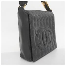Chanel-Chanel Black Lambskin Shoulder Bag-Black