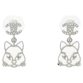 Chanel-Chanel 96343 Silver Drop Earrings-Silvery