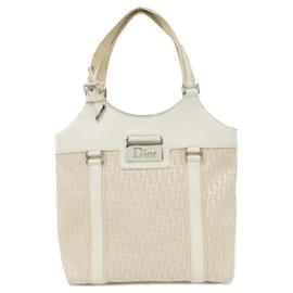Christian Dior-Christian Dior Beige and White Shoulder Bag-White,Beige
