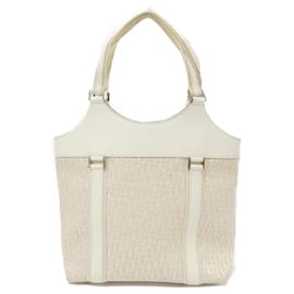 Christian Dior-Christian Dior Beige and White Shoulder Bag-White,Beige
