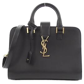 Saint Laurent-Saint Laurent Baby Cabas Monogram Handbag-Black