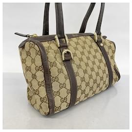 Gucci-Gucci Handbag GG Canvas 130942-Brown