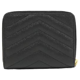 Saint Laurent-Saint Laurent Black Calfskin Coin Purse-Black