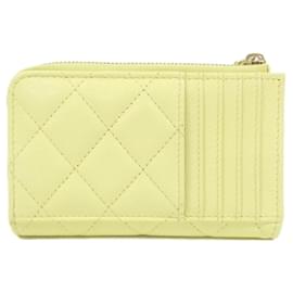 Chanel-Chanel AP4478 Yellow Grained Calfskin Card Case-Yellow