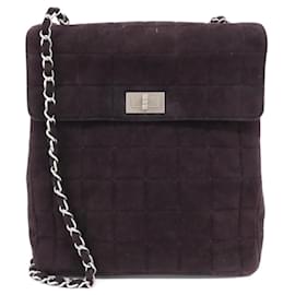 Chanel-Chanel 15383 Purple Suede Shoulder Bag-Purple