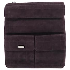 Chanel-Chanel 15383 Purple Suede Shoulder Bag-Purple