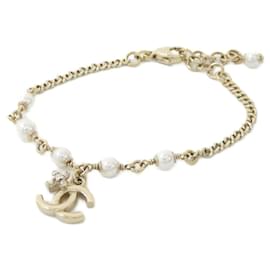 Chanel-Chanel ABC095 Charm Bracelet-White,Golden