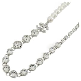 Chanel-Chanel ABA625 Necklace-Silvery,White