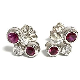 Tiffany & Co Tiffany Women's Bubble Earrings in Platinum with Diamond and Ruby Other