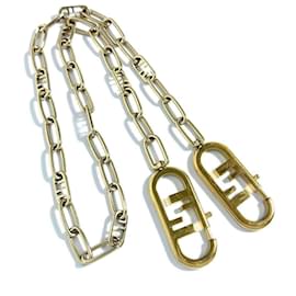 Fendi-Fendi Shoulder Bag with Chain Strap-Golden