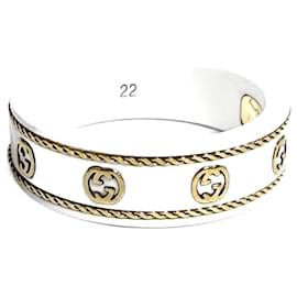 Gucci-Gucci Men's Icon Interlocking G Ring-White,Golden