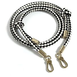 Valextra Leather Shoulder Strap for Handbags Black White