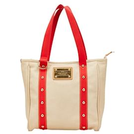 Louis Vuitton-Louis Vuitton Antigua Cabas MM Tote Bag-Red,Beige