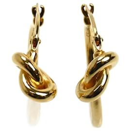 Céline-Celine Gold Plated Knot Small Hoop Earrings-Other