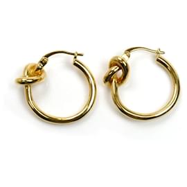 Céline-Celine Gold Plated Knot Small Hoop Earrings-Other
