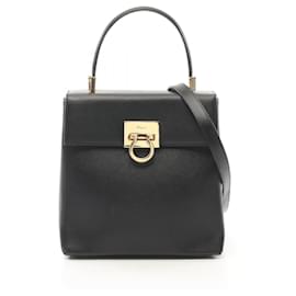 Salvatore Ferragamo-Salvatore Ferragamo Gancini Handbag-Black