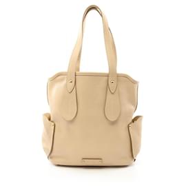 Salvatore Ferragamo-Salvatore Ferragamo Beige Leather Tote Bag-Beige